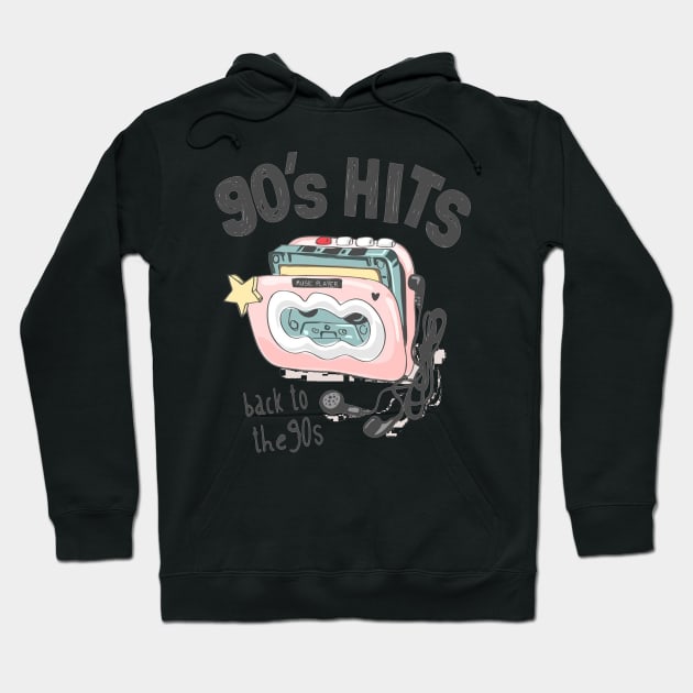 Mixing Memories: 90's Hits Revival Hoodie by Linna-Rose